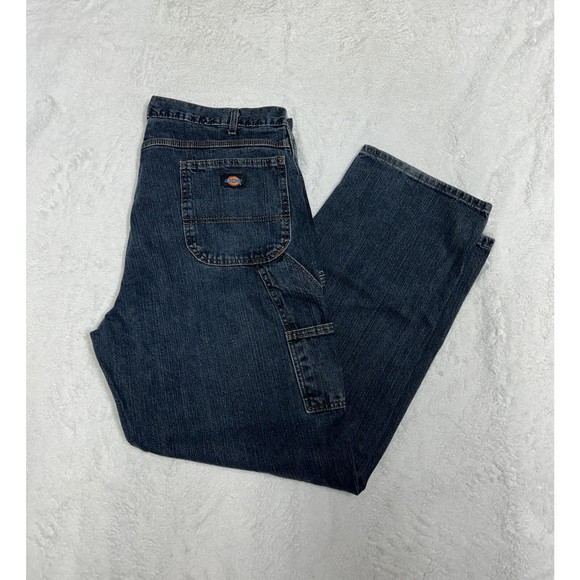 Dickies Mens Carpenter Jeans Size 40x32 Medium Dark Wash Denim - Picture 1 of 14